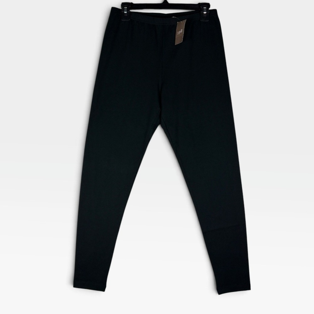 J. Jill Pima Ankle Leggings Womens Medium Black Cotton Lycra Stretch NWT - Picture 1 of 9